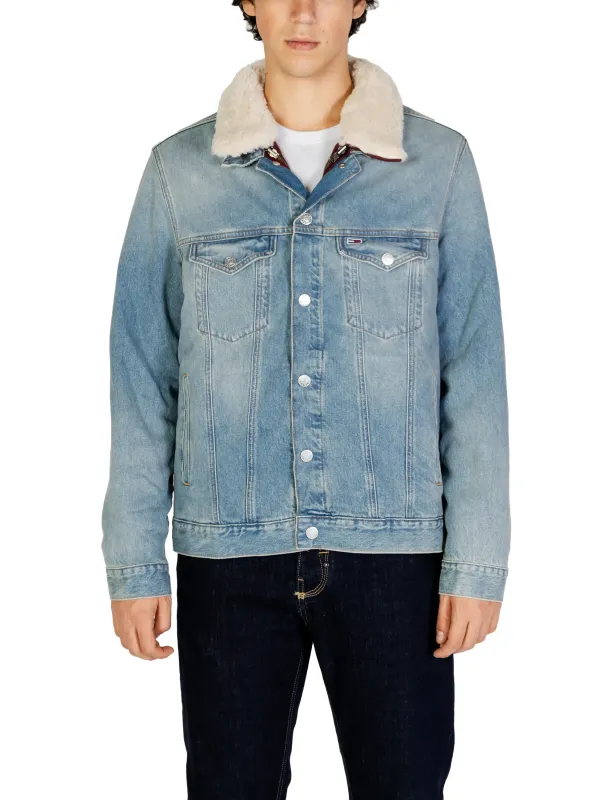 Tommy Hilfiger hellblaue Denimjacke mit Sherpa Tommy Hilfiger hellblaue Denimjacke mit Sherpa