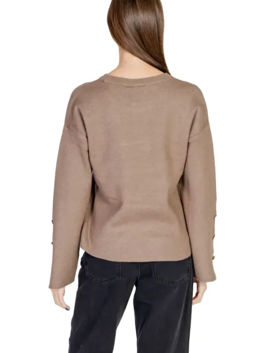 Beiger Baumwollpullover mit lockerer Passform