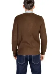 Dunkelbrauner V-Ausschnitt Strickpullover