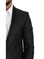 Blazers Elegant Black Jacquard Slim Fit Blazer 2.520,00 € 7333413004598 | Planet-Deluxe