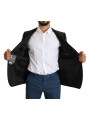 Blazers Elegant Black Jacquard Slim Fit Blazer 2.520,00 € 7333413004598 | Planet-Deluxe