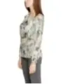 Drapierte Bluse mit abstraktem Muster