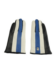 Gloves Elegant Black and Blue Lambskin Gloves 120,00 € 8056034139652 | Planet-Deluxe
