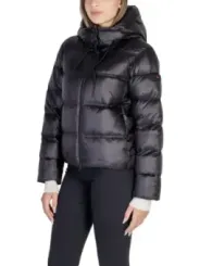 Schwarze Peuterey Pufferjacke mit Kapuze