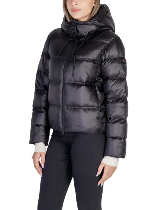 Schwarze Peuterey Pufferjacke mit Kapuze