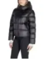 Schwarze Peuterey Pufferjacke mit Kapuze
