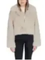 Beige Kunstfelljacke lässiger Stil