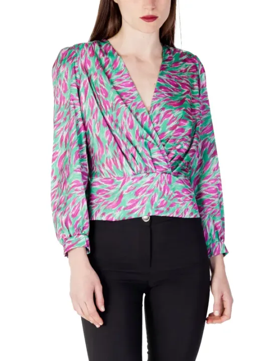 Pink und grüne Rinascimento-Bluse