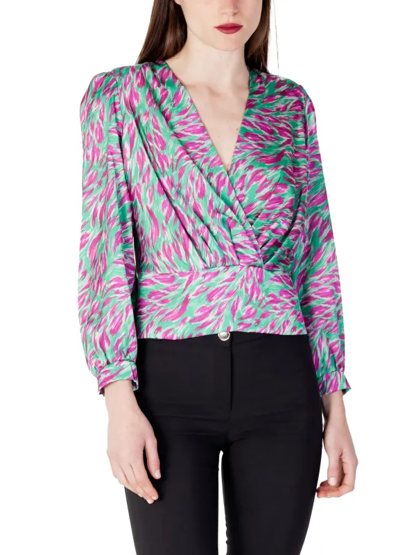 Pink und grüne Rinascimento-Bluse