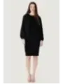 Schwarzes Bleistiftkleid mit langen Ärmeln