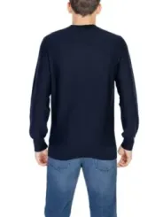 Dunkles Waffelstrick-Pullover, Herrenbekleidung
