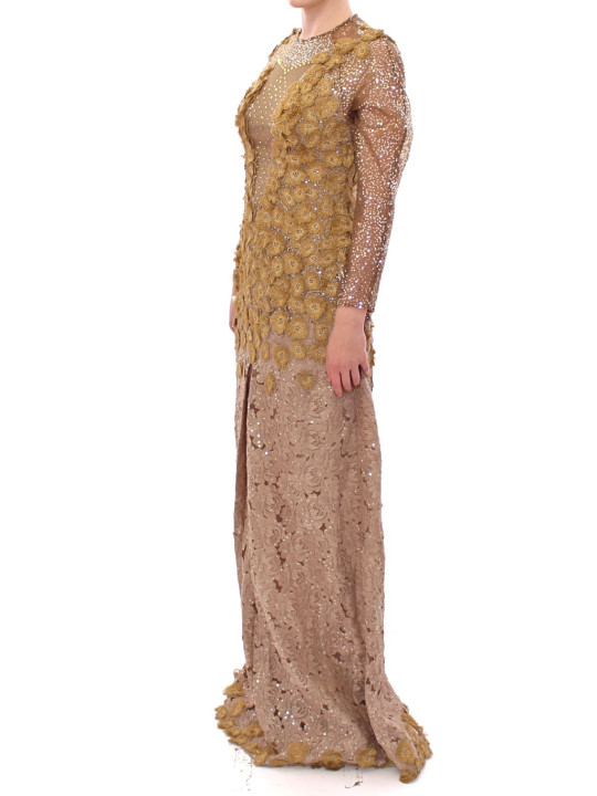 Dresses Exquisite Gold Lace Maxi Dress with Crystals 5.480,00 € 8058091151465 | Planet-Deluxe