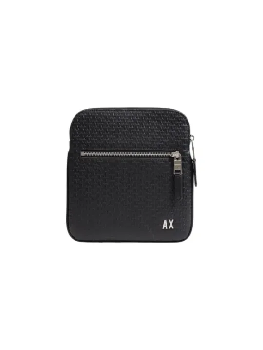 Schwarze Armani Exchange Lederhandtasche quadratisch