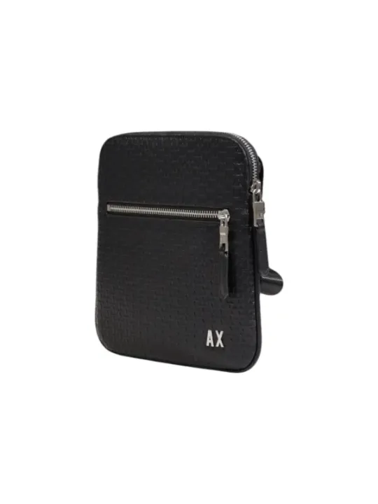 Schwarze Armani Exchange Umhängetasche Leder
