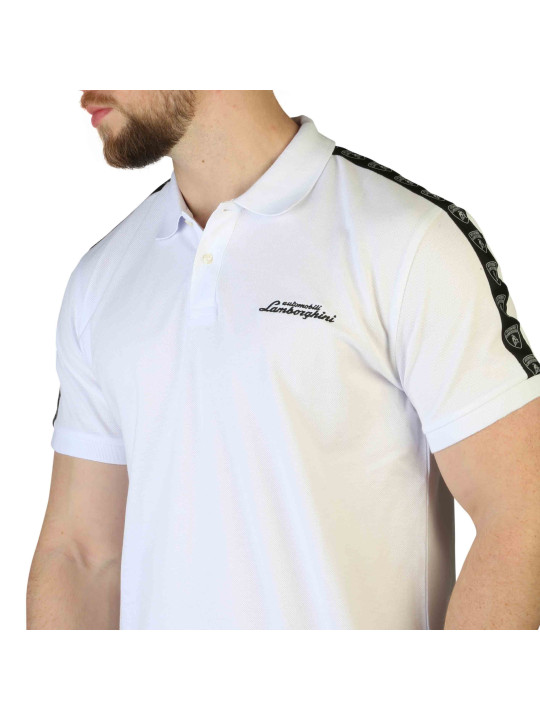 Lamborghini-Logo Weißes Polohemd Schulterdesign