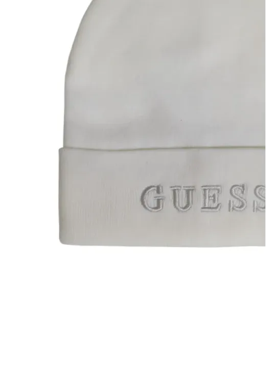 Weiße Guess Strickmütze mit Logo