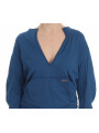Tops & T-Shirts Elegant Deep V-Neck Sweater in Blue 200,00 € 8033752304081 | Planet-Deluxe