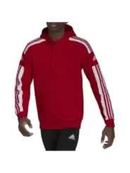Roter Adidas Kapuzenpullover mit Streifen