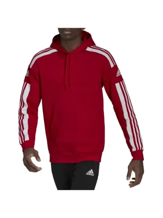 Roter Adidas Kapuzenpullover mit Streifen
