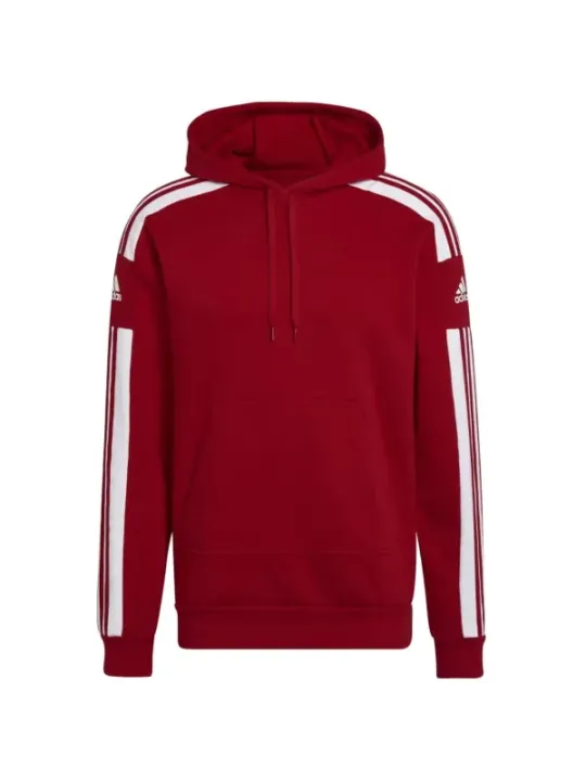 Roter Adidas Kapuzenpullover mit Streifen