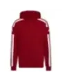 Roter Adidas Kapuzenpullover mit Streifen