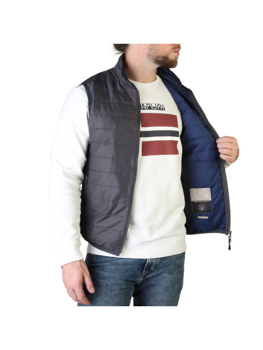 Graue Napapijri Weste mit Taschen