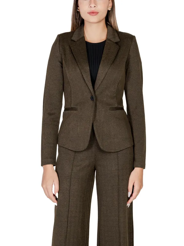 Dunkelbrauner Damen Tweedanzug Ichi 477090 Dunkelbrauner Damen Tweedanzug Ichi 477090