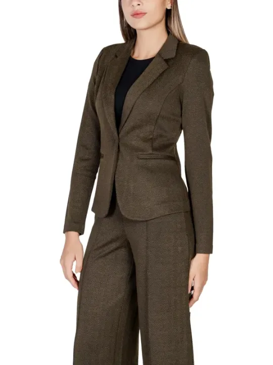 Dunkelbrauner Damen Businessanzug Ichi 477090