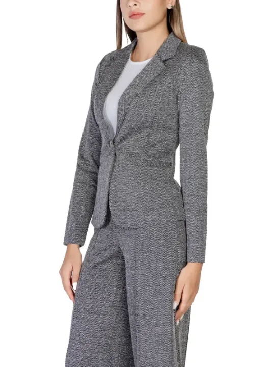 Grauer Tweed Damenanzug mit Blazer