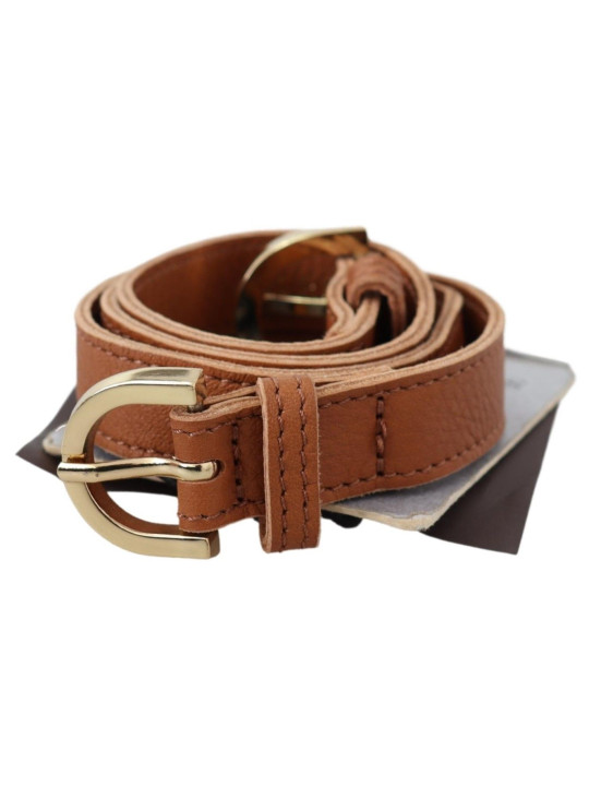 Belts Elegant Brown Leather Double Buckle Belt 270,00 € 8058301882773 | Planet-Deluxe