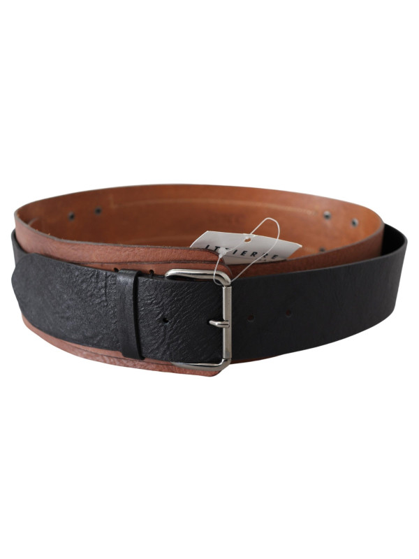 Belts Elegant Leather Fashion Belt in Brown Black 230,00 € 7333413032386 | Planet-Deluxe