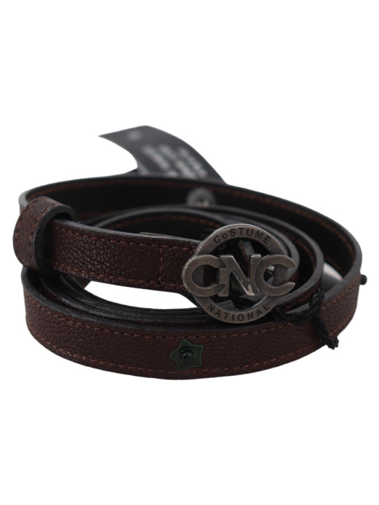 Belts Elegant Brown Leather Belt with Rustic Hardware 180,00 € 7333413032416 | Planet-Deluxe