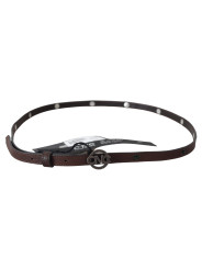 Belts Elegant Brown Leather Belt with Rustic Hardware 180,00 € 7333413032416 | Planet-Deluxe