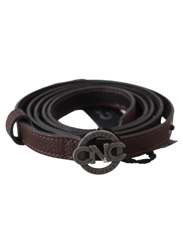 Belts Elegant Brown Leather Belt with Rustic Hardware 180,00 € 7333413032416 | Planet-Deluxe