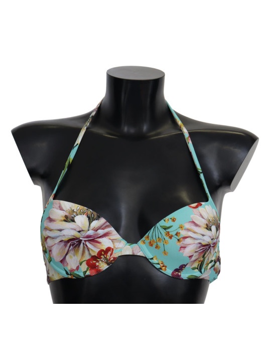 per chi günstig Kaufen-Chic Mint Green Floral Bikini Top. Chic Mint Green Floral Bikini Top <![CDATA[Embrace the summer with this Dolce & Gabbana bikini top, brand new with tags, showcasing an exquisite floral design perfect for sunny getaways. Crafted from a lightweight, stret