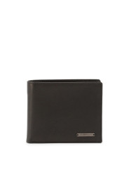 Schwarzes Lederbrieftasche mit Lumberjack-Logo