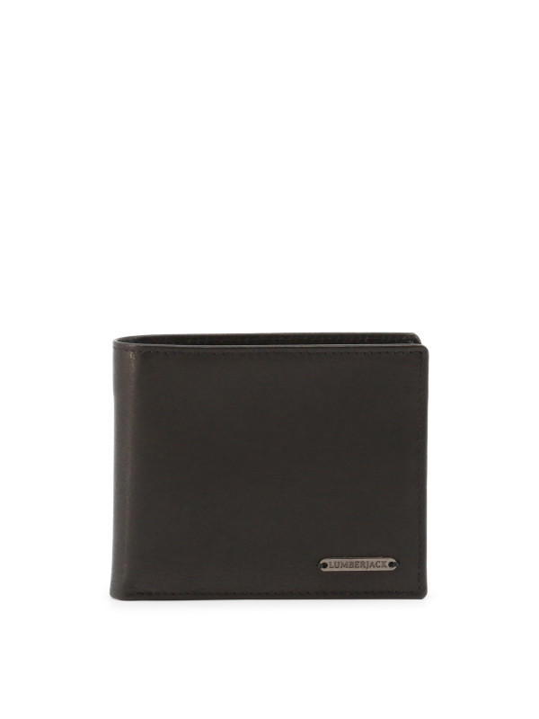 Schwarzes Lederbrieftasche mit Lumberjack-Logo