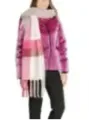 Magenta Metallic Jacke mit Schal