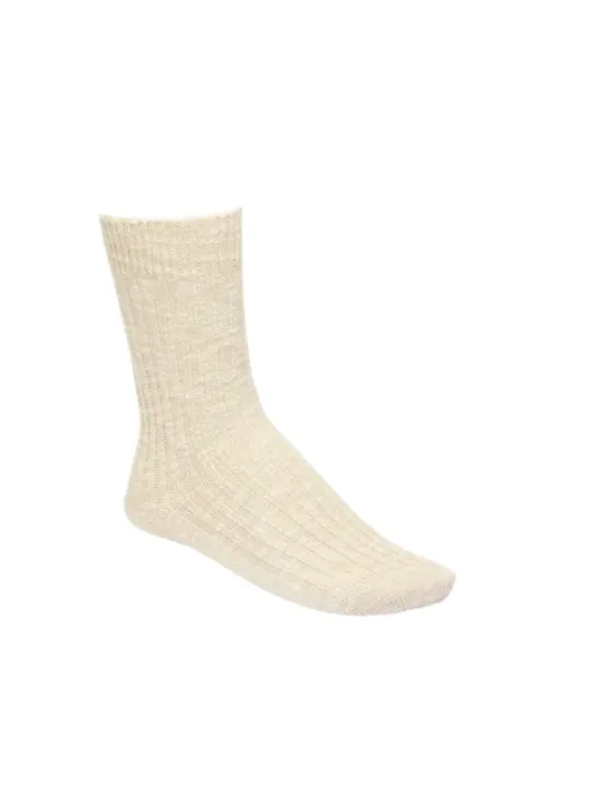 Weißes Tweed Wolle Birkenstock Socken