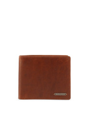 Braunes Lederbrieftasche mit Druckknopfverschluss