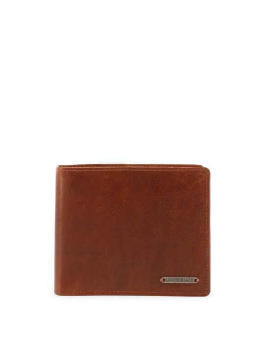 Braunes Lederbrieftasche mit Druckknopfverschluss