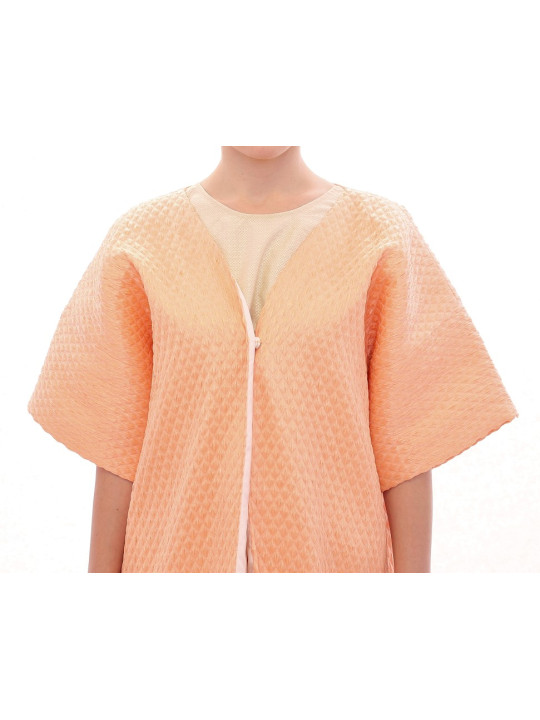 Jackets & Coats Chic Pink Silk-Blend Short Sleeve Coat 820,00 € 8050246186992 | Planet-Deluxe