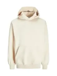 Cremefarbener Kapuzenpullover aus Baumwolle