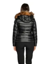 Schwarze gesteppte Blauer Daunenjacke hinten