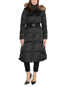 Lange gesteppte Guess Winterjacke grau