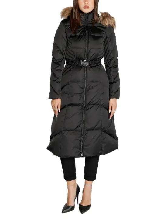 Lange gesteppte Guess Winterjacke grau