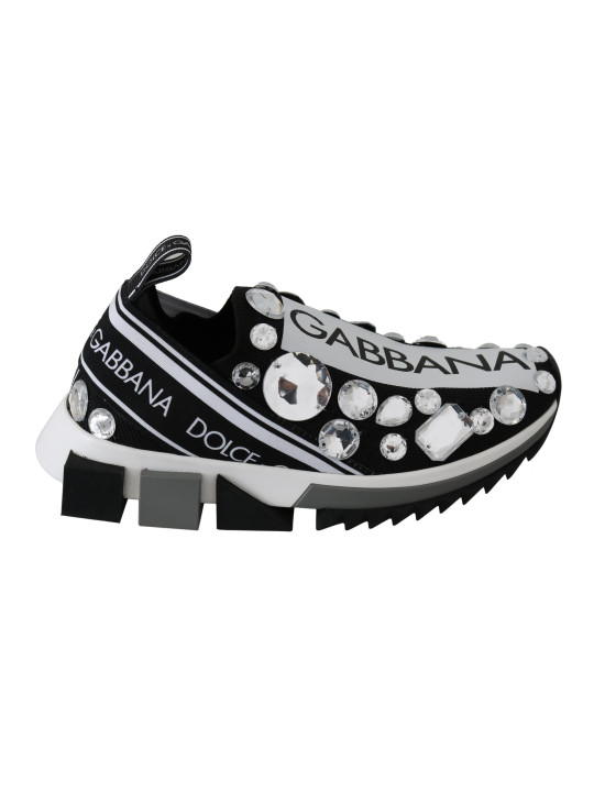 FOR THE günstig Kaufen-Chic Monochrome Crystal Studded Sneakers. Chic Monochrome Crystal Studded Sneakers <![CDATA[Step into luxury with these eye-catching Dolce & Gabbana sneakers. Richly crafted with a blend of materials for both comfort and durability, these shoes are a styl