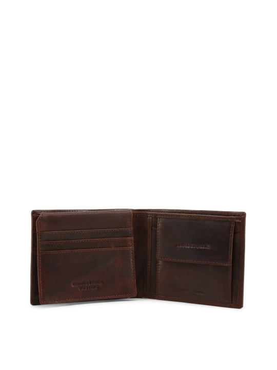 Dunkelbraune Lederbrieftasche, schlichtes Design