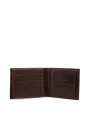 Dunkelbraune Lederbrieftasche, schlichtes Design