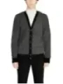 Schwarze weiße Zickzack-Strickjacke